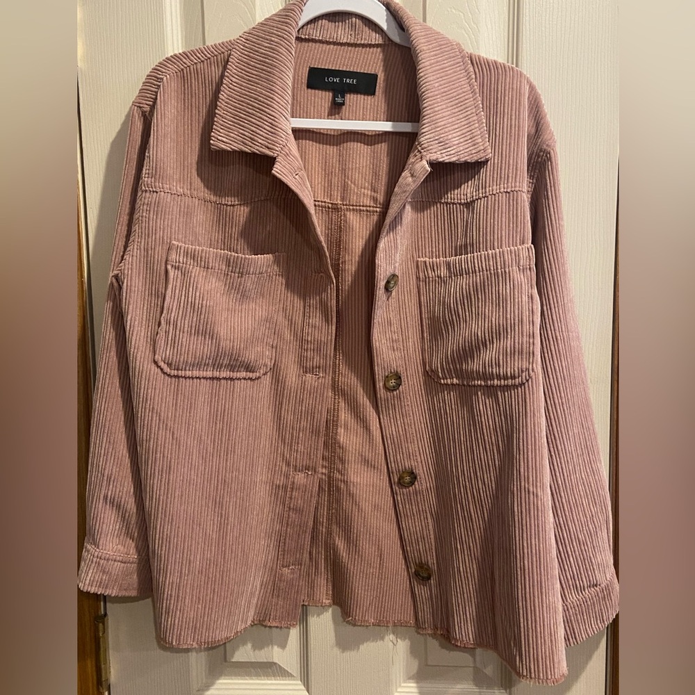 Womens blush pink corduroy Shacket